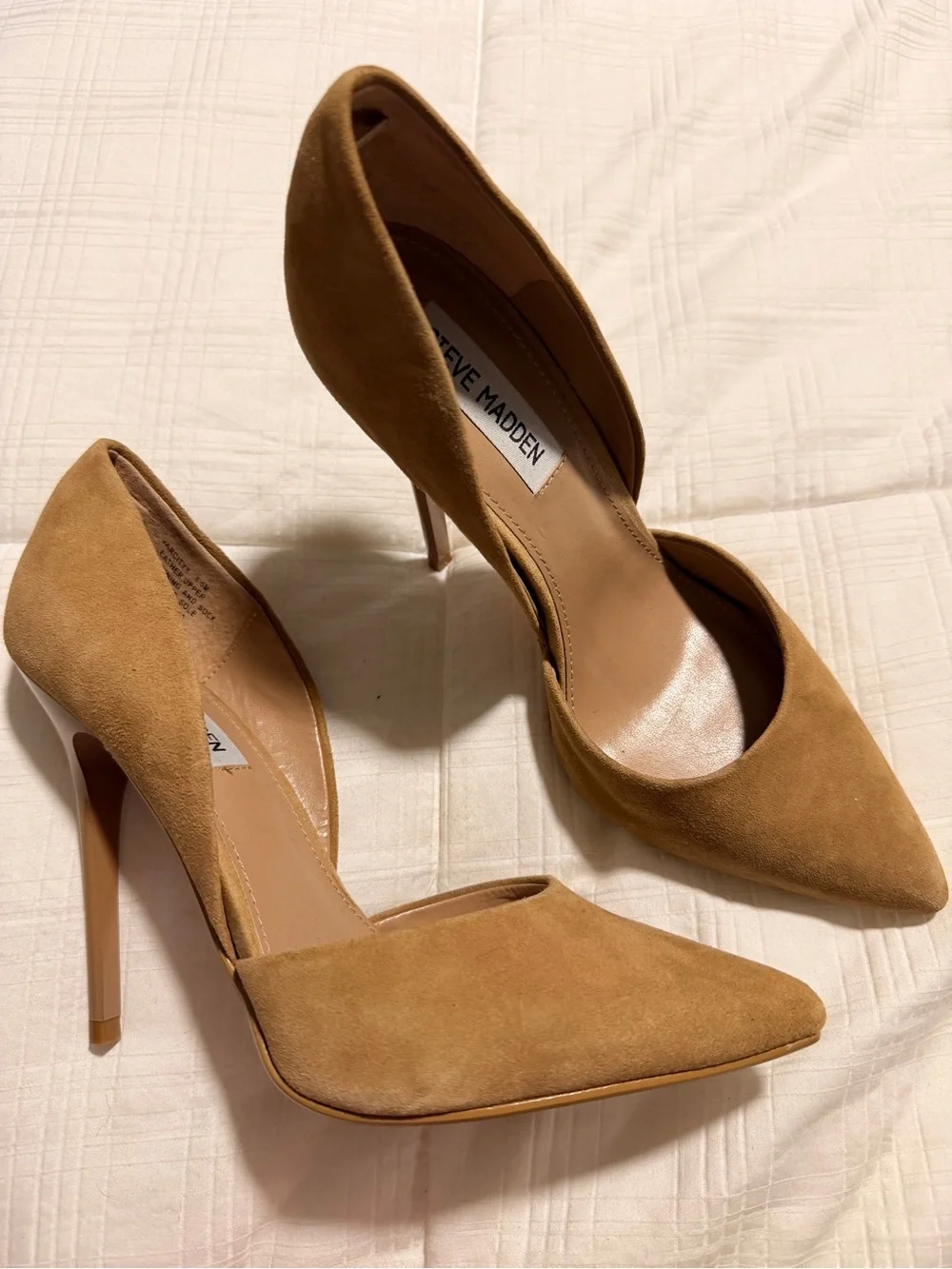 Steve Madden Camel Suede Pointed-Toe Stiletto Heels